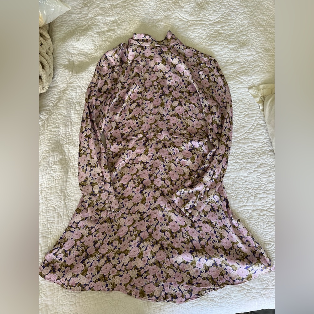 Zara floral print satin mini dress